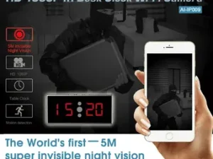 HD-1080P IR Desk Clock Wi-Fi Security Camera