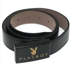Playboy logo on a belt buckle